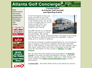 Atlanta Golf Concierge Web Screen Shot