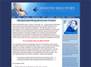 Assisted Recovery Centers of Georgia Web Screen Shot