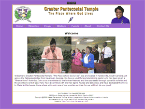 Greater Pentacostal Temple Web Screen Shot